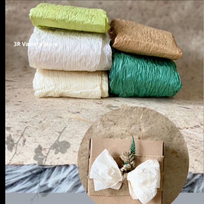 

1 roll 5 meter Pita Kertas Crepe Tebal / Paper Rope/ Pita Kertas Lebar 9 cm