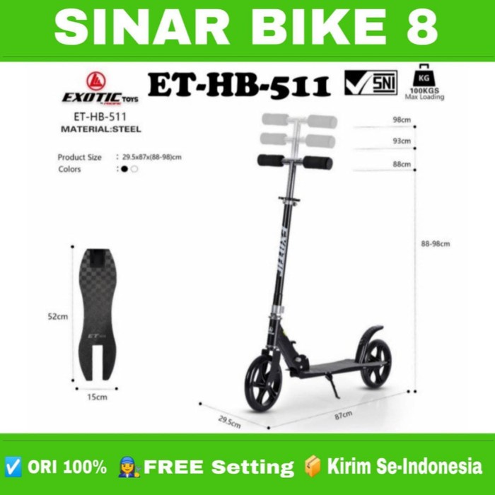 Scooter otoped EXCOTIC ET HB 511 Skuter Manual Anak Dewasa Beban Max 100 Kg