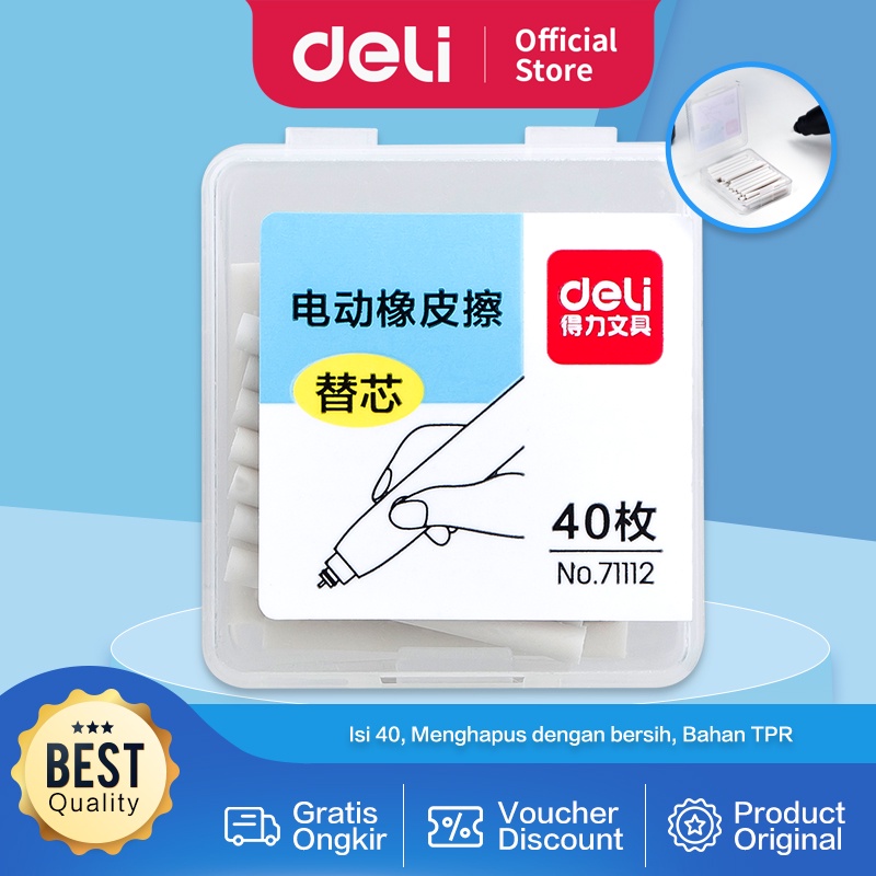 

Deli Electric Eraser Refill / Isi Ulang Penghapus Elektrik 2.5MM dan 5MM Isi 40 71112