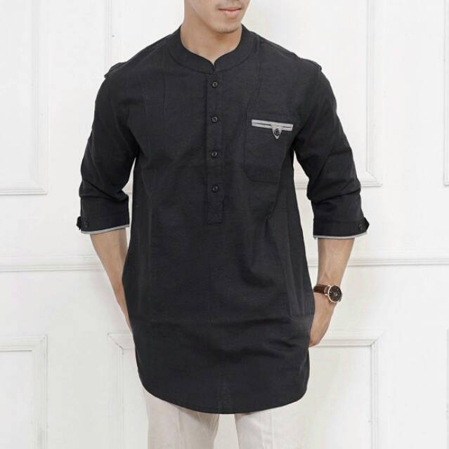 Baju koko pria model kurta bahan oxford