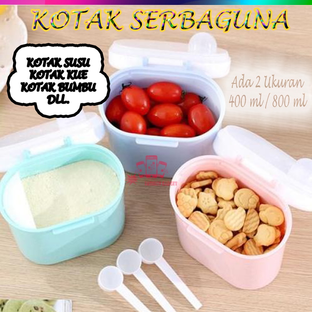 Tempat Kotak Wadah Penyimpanan Susu Bubuk Bayi Anti Tumpah / Wadah Susu Formula  / Baby Safe Milk Powder Kontainer Wadah Tempat Susu 400 ml / 800 ml Kotak Penyimpanan Serbaguna Tempat Penyimpanan Makanan Tempat Penyimpanan Bumbu Warna Acak