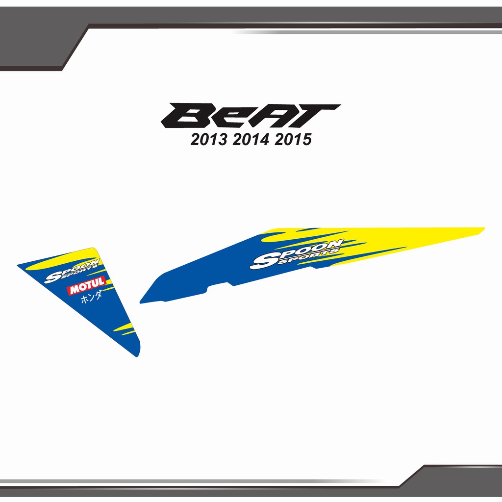 STRIPING STIKER LIST VARIASI HONDA BEAT FI LAMA 2013 2014 2015 GRAFIS GARIS SPOON MOTUL