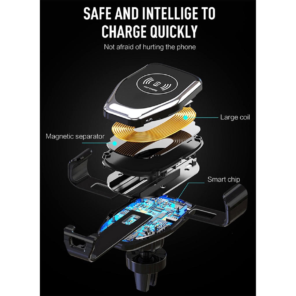 IPHONE Cocok Untuk Iphone11 12 13 Pro Max X XS XR 8plus XS 7.5 W 15W Car Phone Holder Cocok Untuk Samsung Galaxy S8 S9 S10 Note 9mobil Fast Wireless Charger