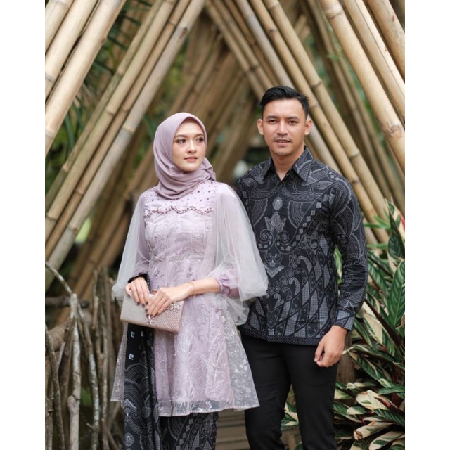 COUPLE LUNNA SET LILAC COUPLE KONDANGAN COUPLE KEBAYA BROKAT COUPLE LAMARAN