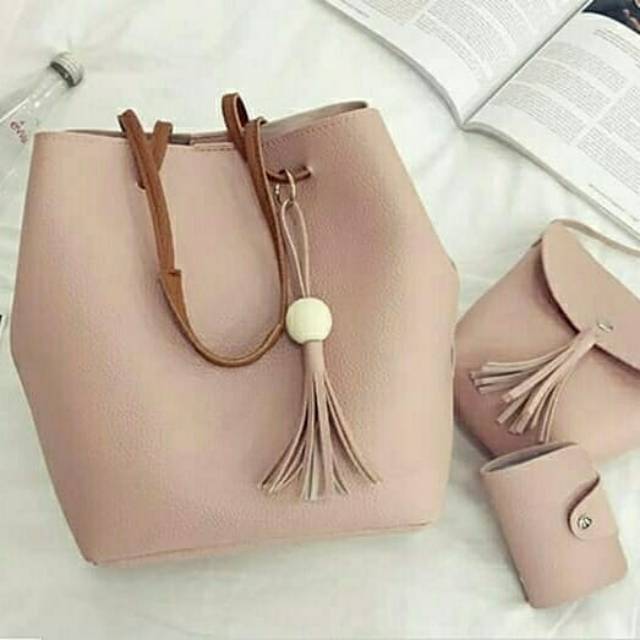 Tas Wanita 4in1 Cantik Warna Pastel Shabby Unik