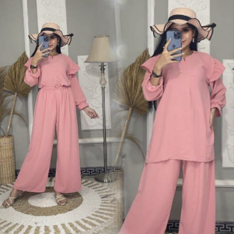 ONE SET CRINKLE | STELAN RUBY | RUBY SET RAYON CRINKLE | SETELAN KULOT CRINKEL | ONE SET CRINKLE SAQ