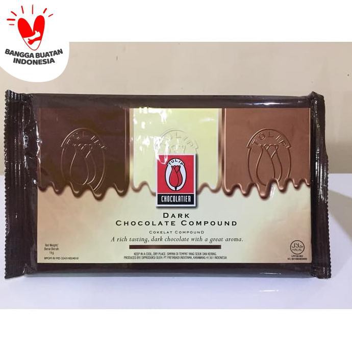 

BAHAN KUE COKLAT TULIP DARK CHOCOLATE COMPOUND 1 KG PERISA MAKANAN & MINUMAN
