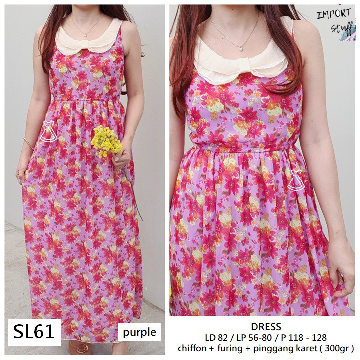 SL61 - DRESS CASUAL MAXI SLEEVELESS FLORAL IMPORT