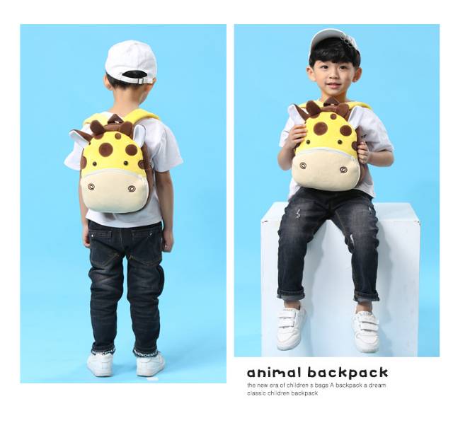 New Kids - Tas Ransel Anak TK / Paud Karakter Binatang Animal Bahan Boneka