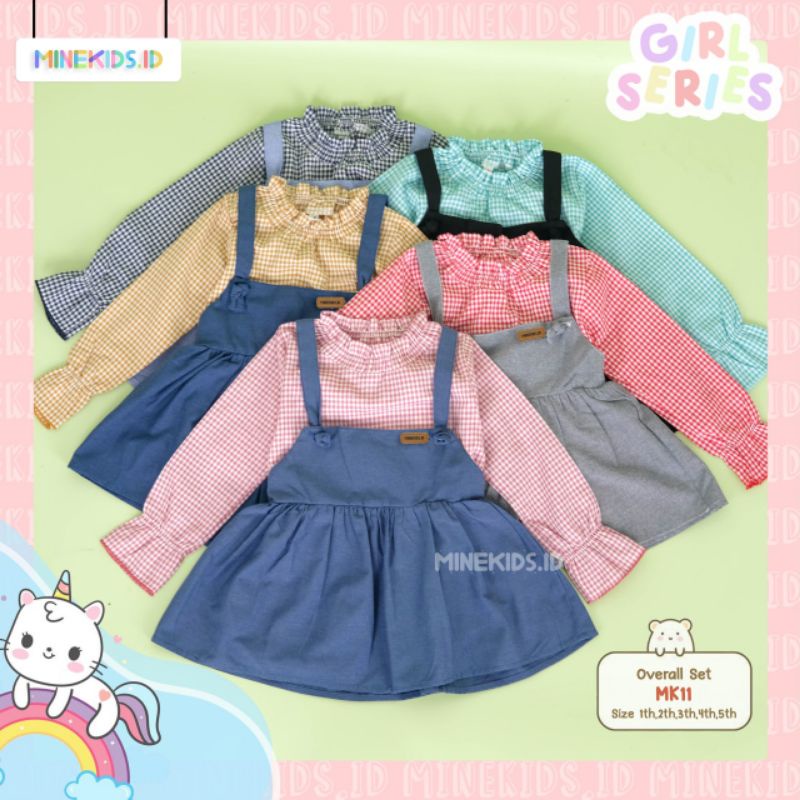 Afsheenastore Set Kemeja Overall By Minekids