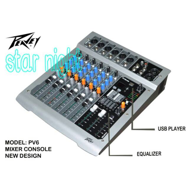 Mixer Peavey Pv 6 Equaliser 6 Channel Shopee Indonesia