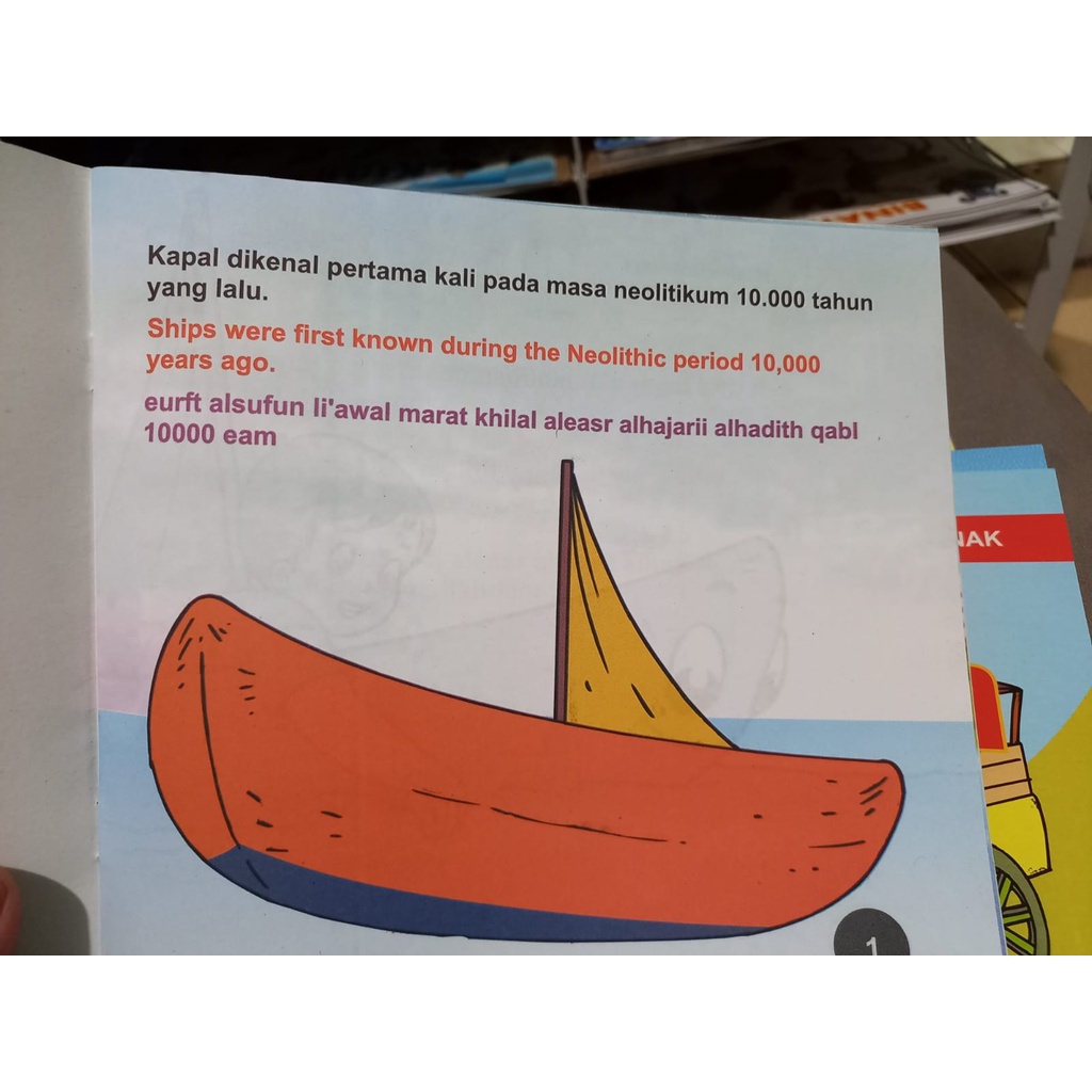 Buku Cerita Anak Bergambar Transportasi 3 Bahasa Indonesia - Inggris - Indonesia Full Color