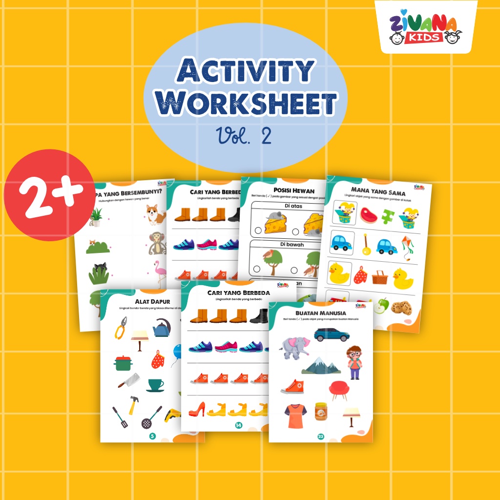 Zivana Kids - Activity Worksheet Series - Lembar Kerja Aktivitas Edukasi - Buku Belajar Anak Usia Dini Toddler Paud-2