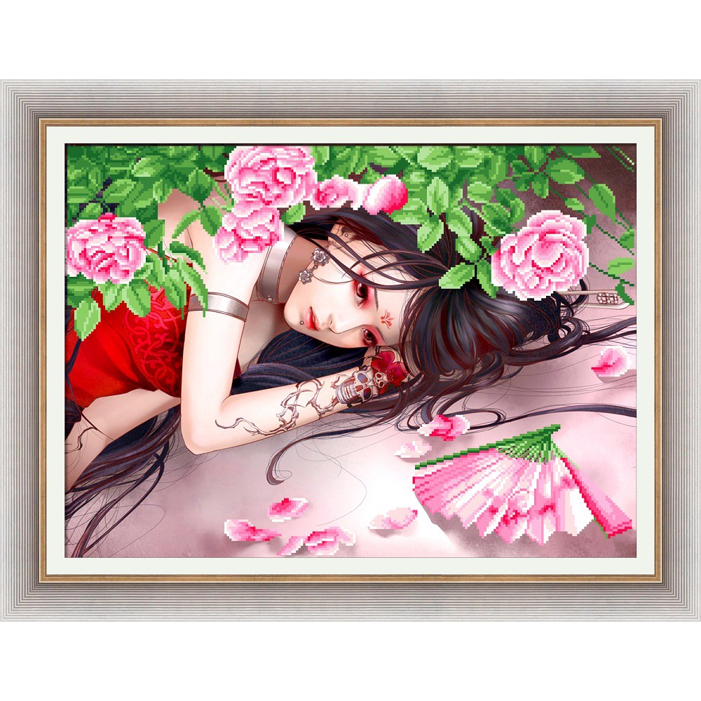 Paket DIY Craft Diamond Painting A9085 Oriental Lady Girl Beauty