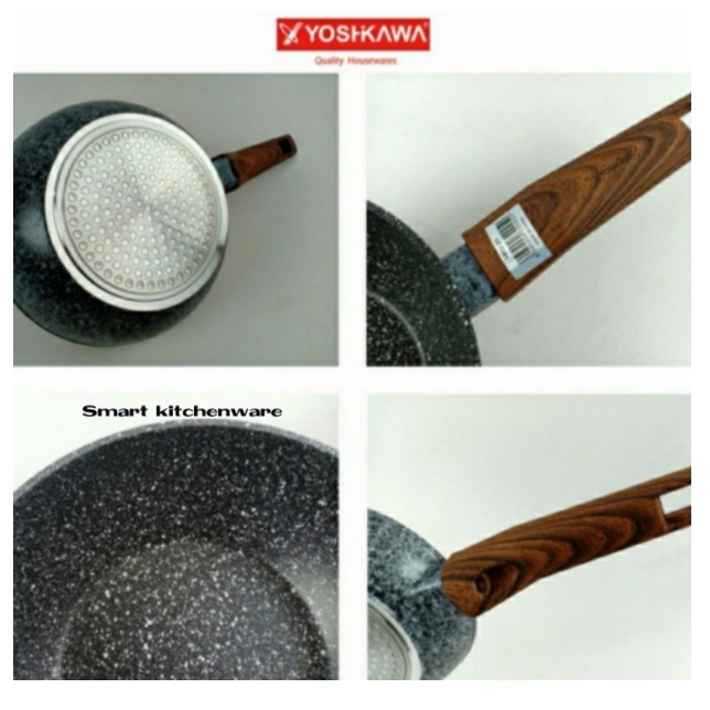 Yoshikawa Marble Panci + Tutup kaca [Sauce Pan] Ukuran 18Cm