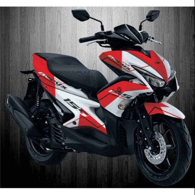 Decal  motor Aerox Sticker Full Body warna Putih Merah