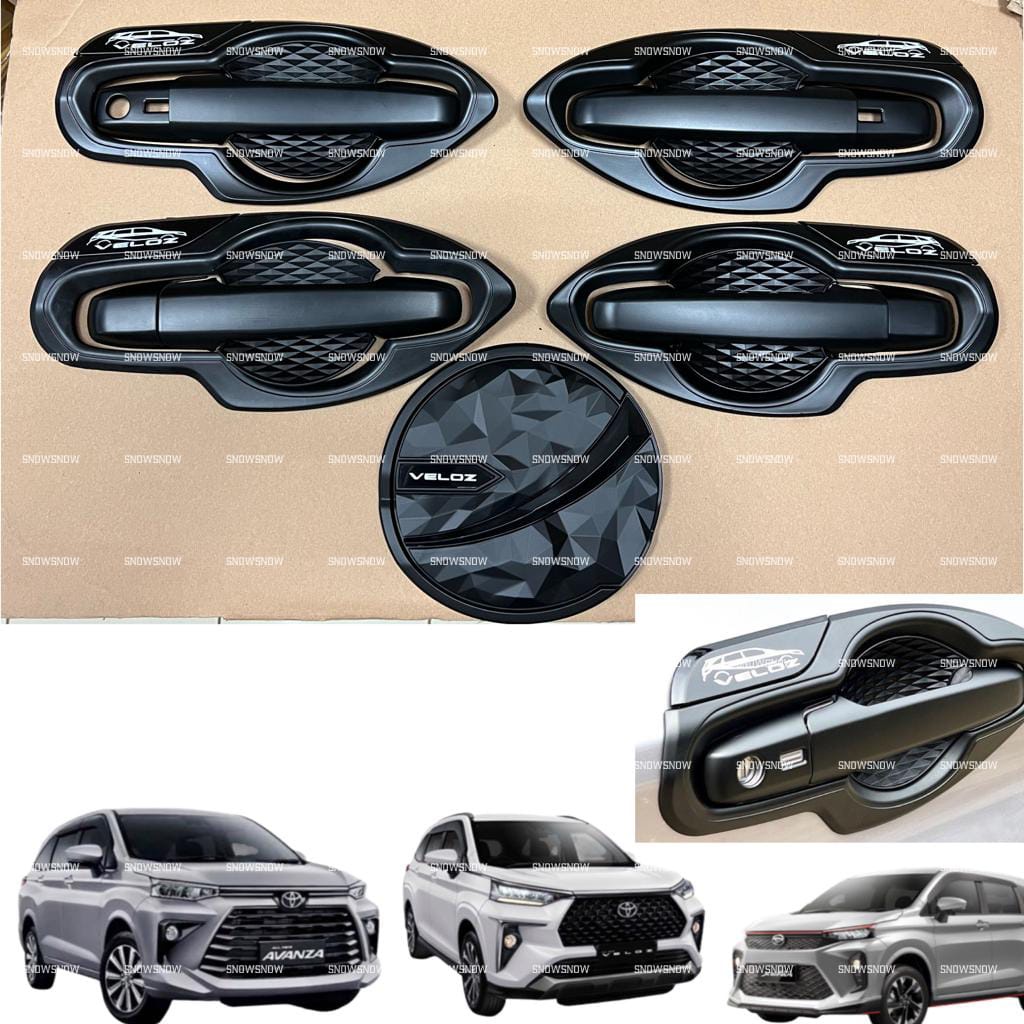 Paket Outer Handle Tank Cover Avanza Xenia Veloz 2022 2023 2024 UP Hitam