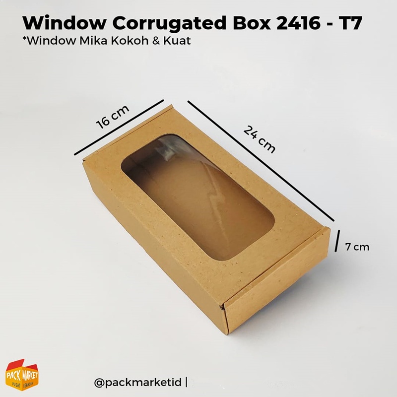 

Window Corrugated Box 24x16-T7 cm (Min pembelian 2pc) / kemasan kado / hampers box