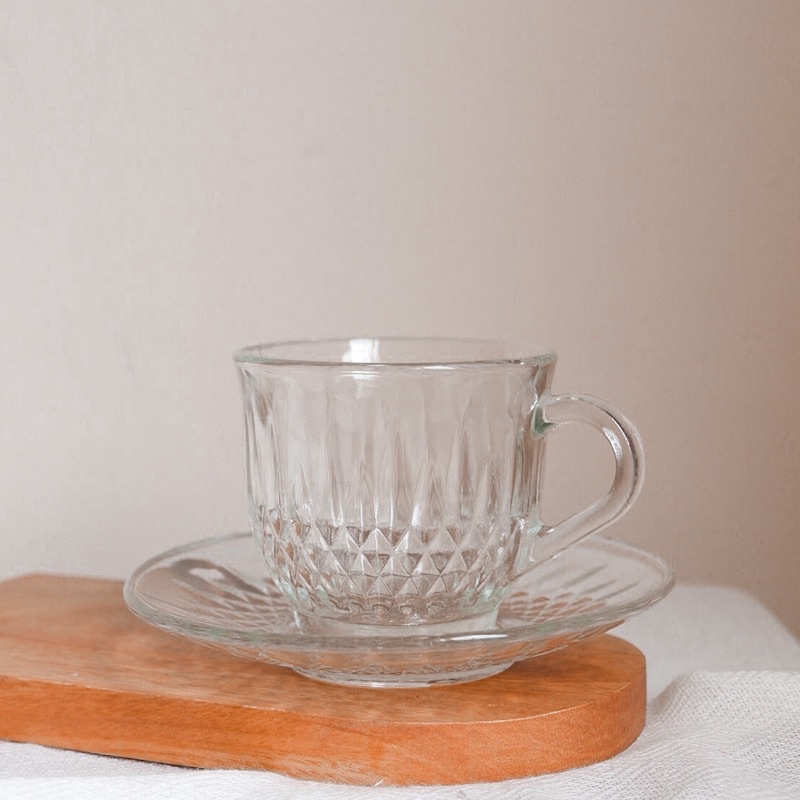 Tea Cup &amp; Saucer | Gelas Aesthetic Cangkir Teh Homecafe Korea