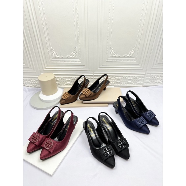 sepatu heel wanita terbaru pesta LOUISDEAR sepatu heel 3 cm bahan satin P66