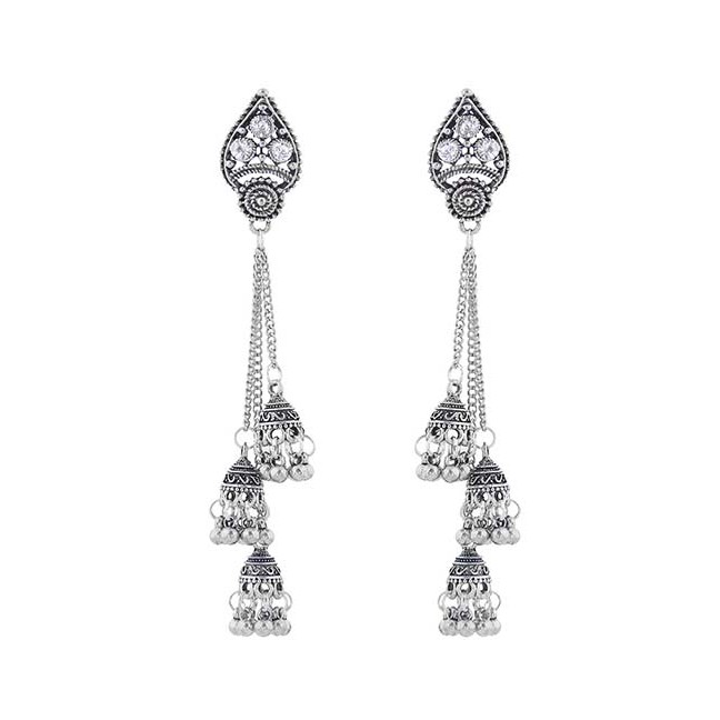 LRC Anting Tusuk Fashion Geometric Modeling Bell Drop Ear Studs A59651