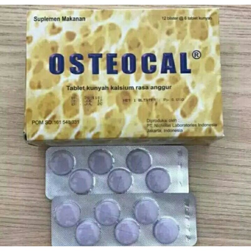 osteocal obat vitamin suplemen tulang kesehatan kunyah rasa anggur