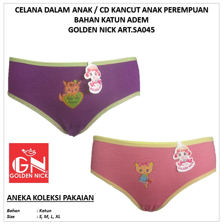 Celana Dalam Golden Nick Anak 045 | CD GN Anak Perempuan Sguna Ecer Satuan