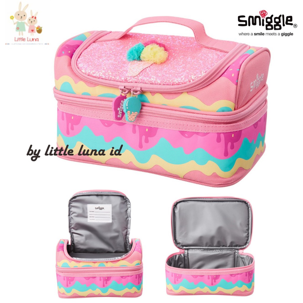 Smiggle Faves Double Decker Lunchbox - pink ice cream