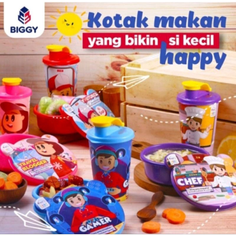 Tempat Makan Anak Set Biggy Catania + Botol Minum