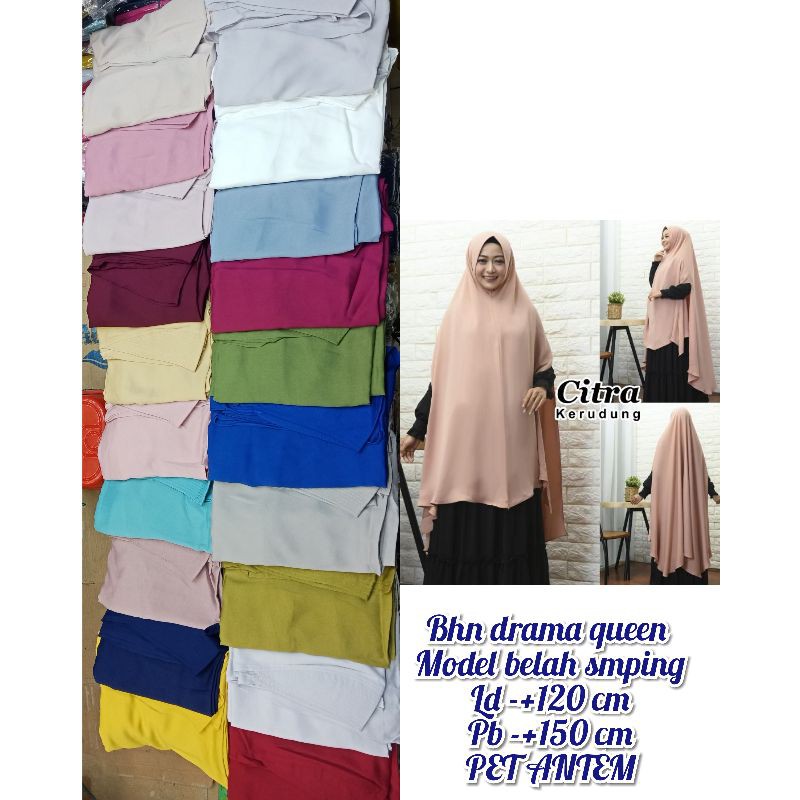 TERPOPULER KHIMAR JILBAB SYARII JUMBO HANDSPLIT BELAH SAMPING MATT DRAMA QUEEN