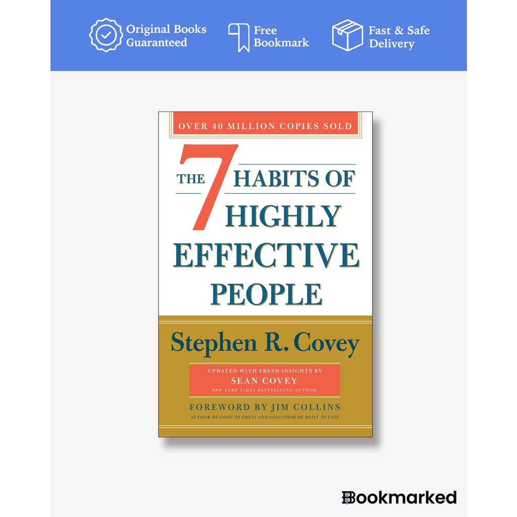 The 7 Habits of Highly Effective People - Buku Import Original Softcover - Bookmarked