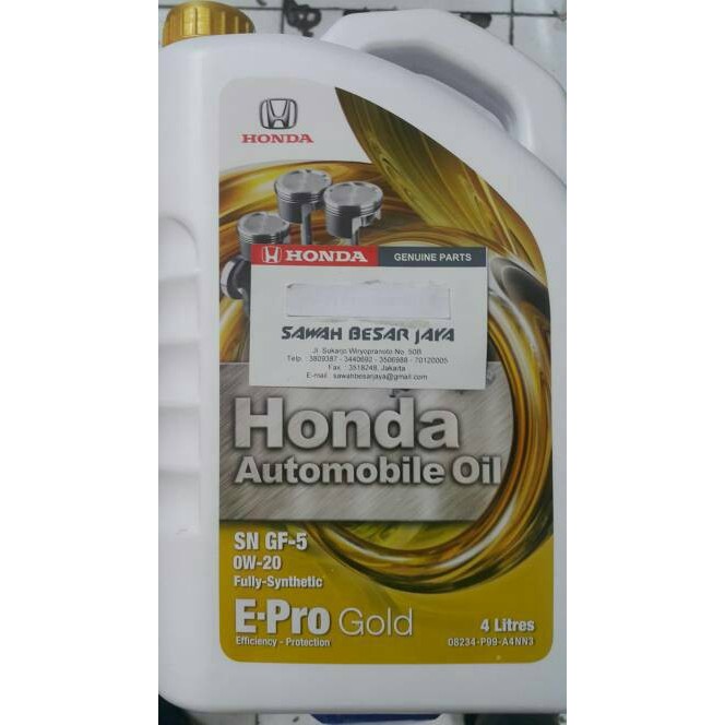 Oli E-pro Epro Gold 0W - 20 4 liter Original Honda