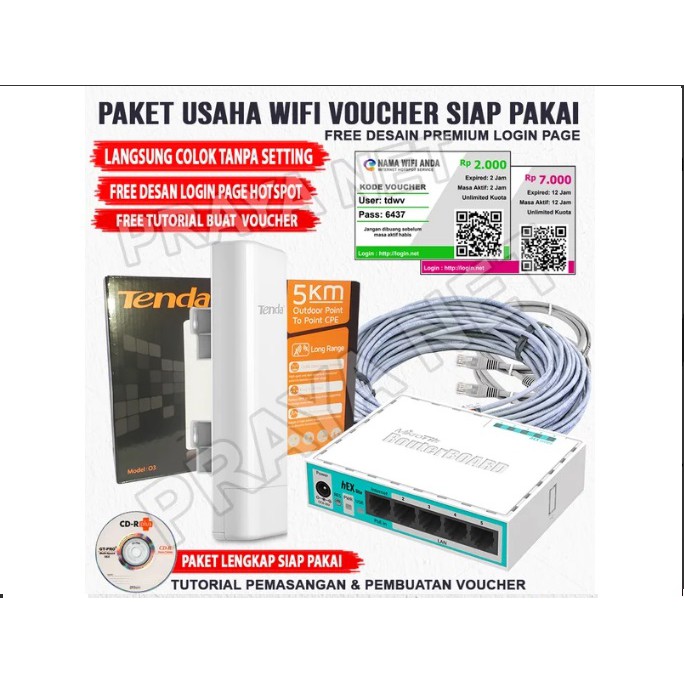 Paket Usaha Wifi Voucher Hotspot RT RW NET Siap Pakai Full Setting