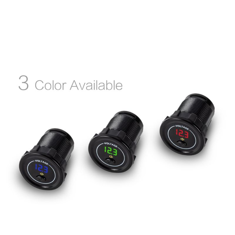 VIVI   Waterproof Motorcycle Boat Car DC 12V 24V 30V LED Voltmeter Display Voltage Meter with ON OFF Switch Low Voltage Alarm
