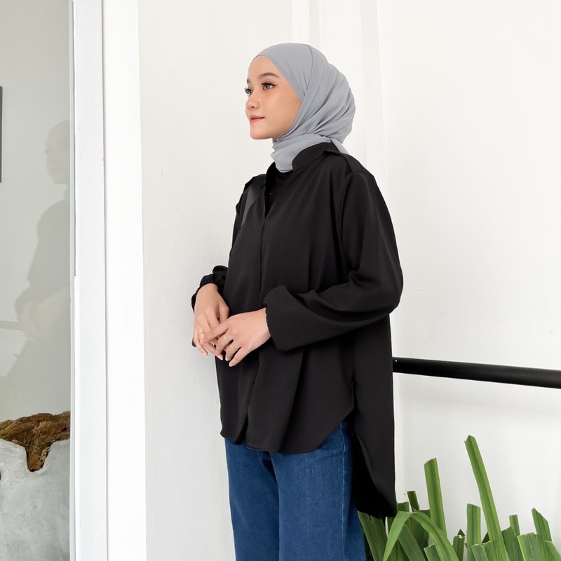 BEFAST - ZFS OOTD Blouse ANDINY / STELIA OVERSIZE SHAKILA BLOUSE / Blouse Oversize Casual Wanita / Atasan Lengan Panjang / Pakaian Kerja Wanita / Blouse Polos formal / Fashion Kekinian Remaja ABG / Blouse Jumbo Trendy / Terlaris