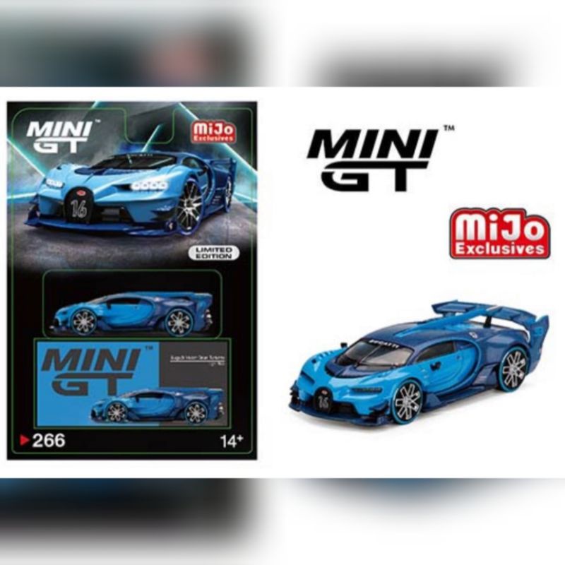 MiniGT Mini GT 266 Bugatti Vision Gran Turismo Light Blue BLISTER