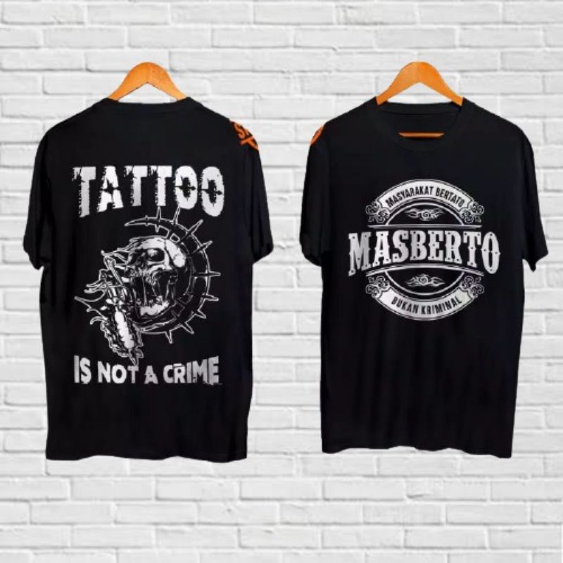 kaos distro lengan pendek motif // masberto // masberto mesin tato // masyarakat bertato