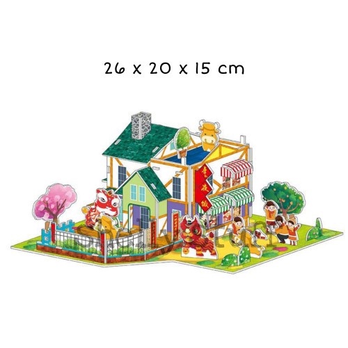 Mainan DIY Anak - Pazel Negara China - Souvenir Ulang Tahun - Pazel DIY - 3D Puzzle Bangunan Megah -  Mainan Murah