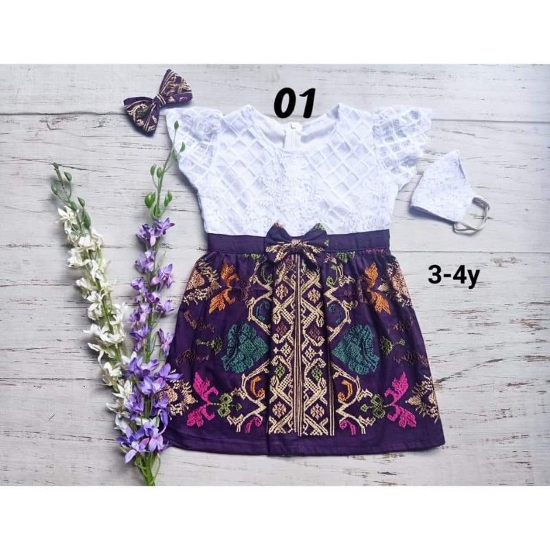 DRES SONGKET ANAK / DRES ANAK IMUT/DRES 3-4THN