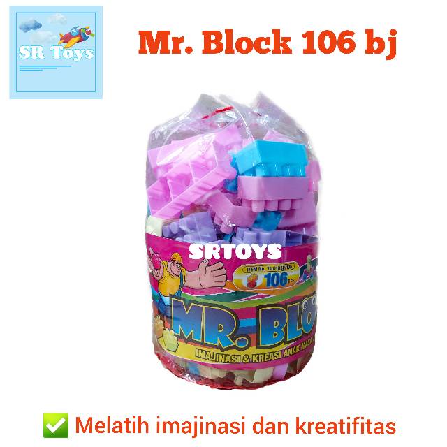 (ONGKIR 1KG) Mr. Block ORI 236 Blocks Bongkar Pasang Edukasi Mainan Anak