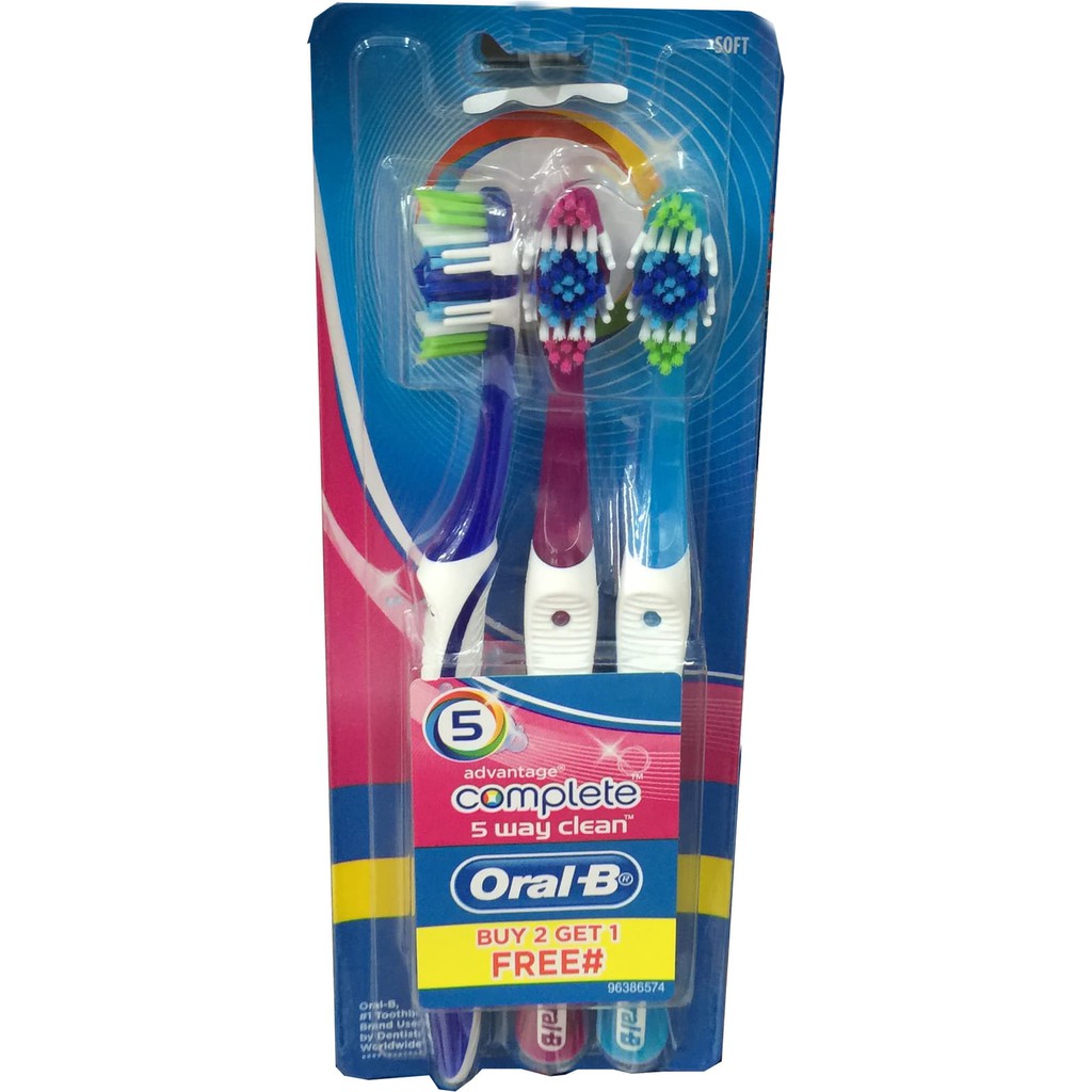 Sikat Gigi Oral B advantage complate 5 way clean buy 2 get 1 Free toothbrush OralB Prohealt Clinical