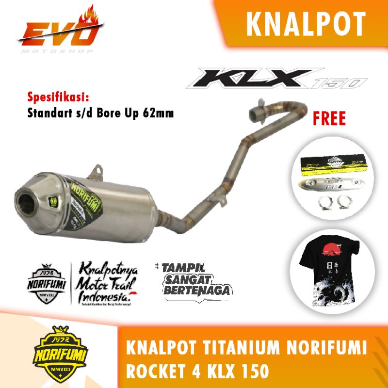 knalpot norifumi KLX 150 rocket 4 titanium