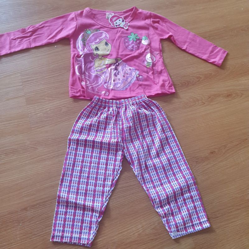 Baju tidur anak perempuan pyjama anak baju celana panjang