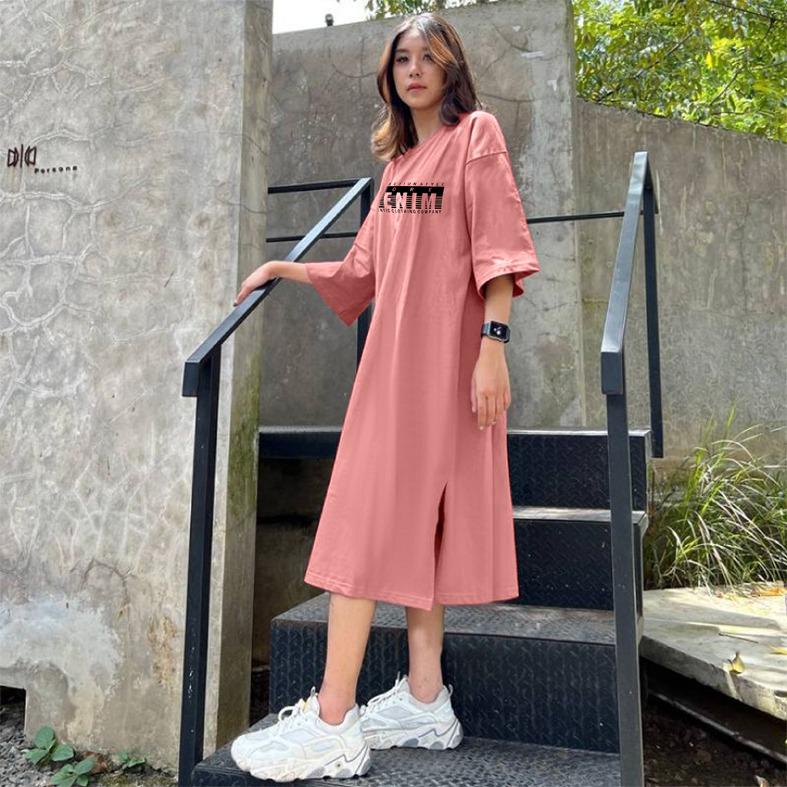 Baju Dress Oversize Tunik Premium DENIM  Oversized Dress Tshirt polos