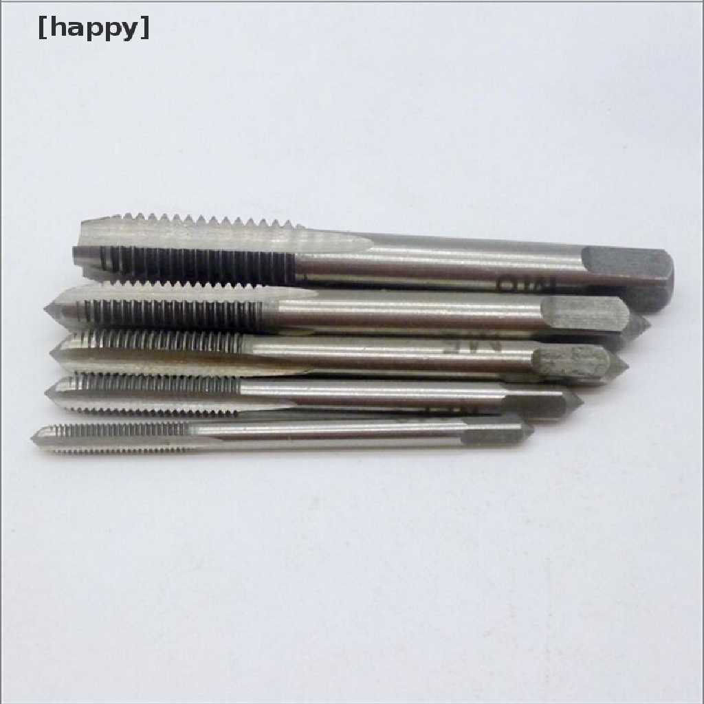 5pcs / Set Alat Tapping Tangan Lurus Flute M3 M4 M5 M6 M8 3mm - 8mm