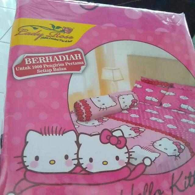 Sprei Lady Rose Hello Kitty Daniel Pink 160/180x200