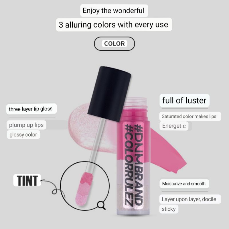 Color Rulez DNM Lip Glaze Waterproof Lip Cream Moisturizing Original Murah