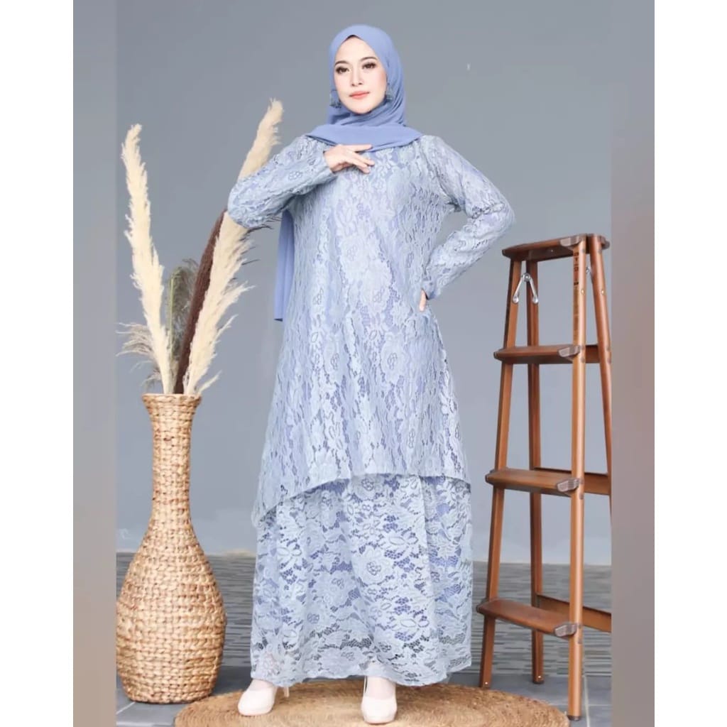 Cessaria Maxy Baju Wanita Gaun Pesta Muslimah Dress Kondangan Jumbo Gamis Brukat Kekinian Fashion Wanita Terbaru