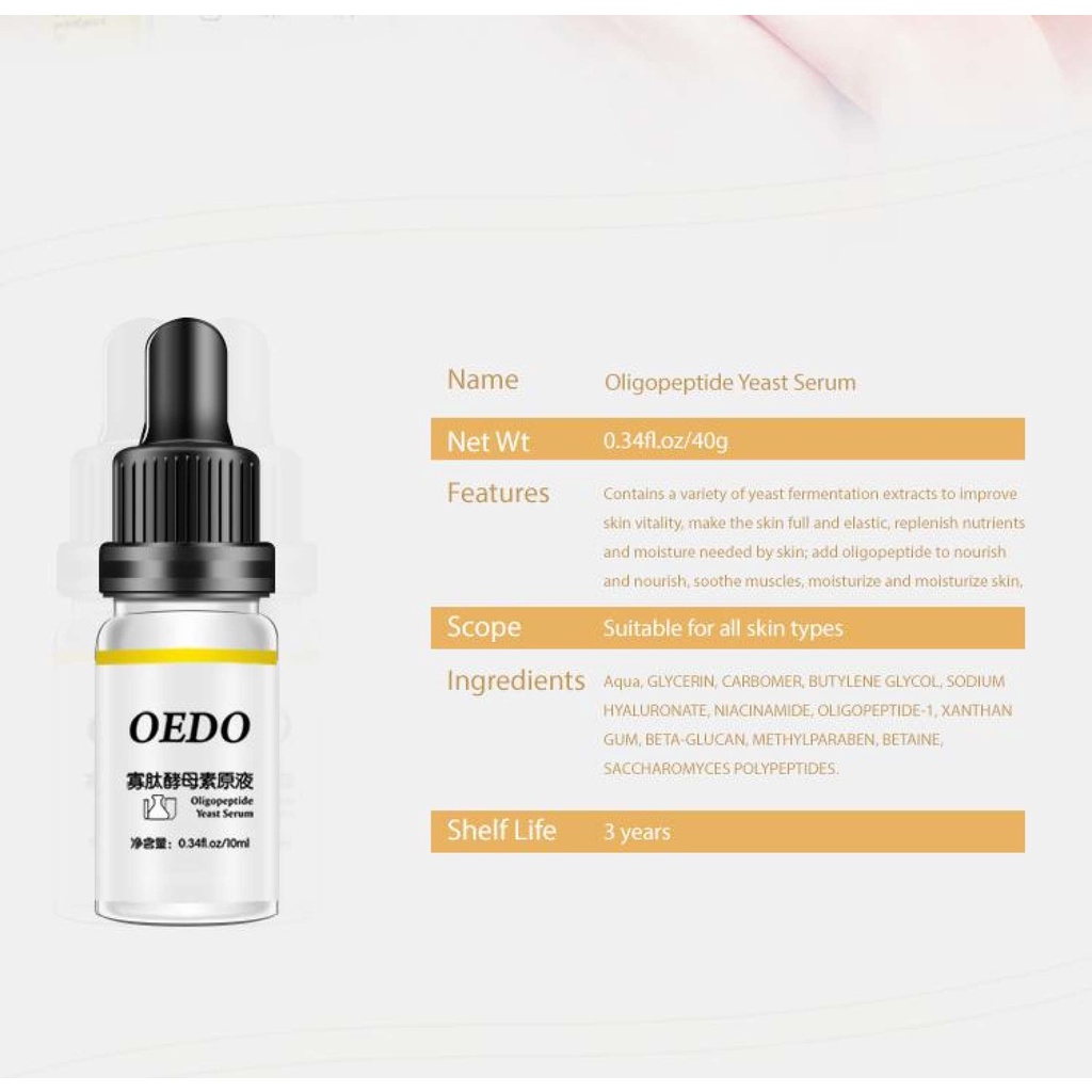 [Terbukti Alami] OEDO Oligopeptide Yeast Serum Anti-Aging Wajah Serum Kulit Anti Kerut Wajah