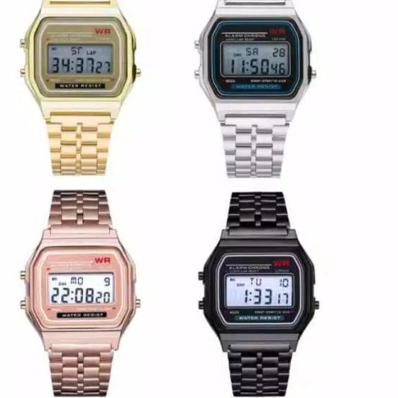 ∅ Jam Tangan Wanita Digital Kotak Rantai Model Casio  .